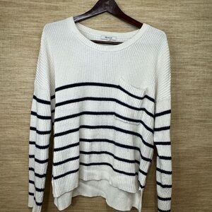 Madewell Cream and Navy Striped Sweater - Women’s M